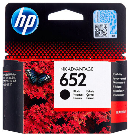 Картридж струйный HP (F6V25AE) DeskJet 2135/3635/3835/4535/4675/1115, №652, черный, оригинальный, ресурс 360 стр.