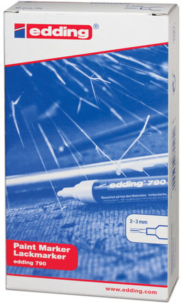Маркер-краска лаковый EDDING "790", 2-4 мм, ЗЕЛЕНЫЙ, круглый наконечник, пластиковый корпус, E-790/4