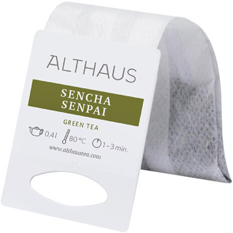 Чай ALTHAUS "Sencha Senpai" зеленый, 15 пирамидок по 4 г для чайника, ГЕРМАНИЯ, TALTHB-GP0057