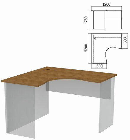 Стол компактный ЧАСТЬ 1 "Арго", 1200х1200х760 мм, левый, орех, А-203.60