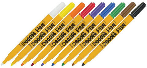 Маркеры для декорирования 8 ЦВЕТОВ + 1 БЕЛЫЙ CENTROPEN "Decor Pen", 1,5 мм, 2738, 5 2738 0901