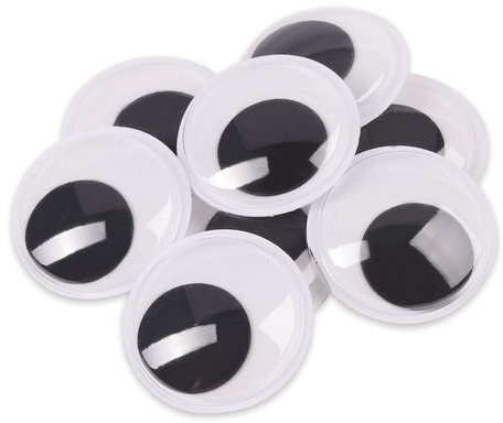 Глазки для творчества, вращающиеся, черно-белые, 25 мм, 8 шт., ОСТРОВ СОКРОВИЩ, 661330