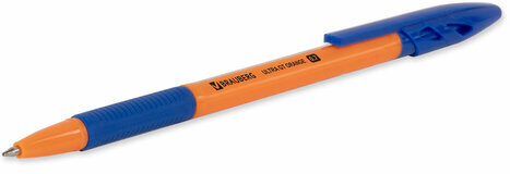 Ручка шариковая с грипом BRAUBERG "ULTRA GT ORANGE", СИНЯЯ, корпус оранжевый, линия 0,35 мм, 144052