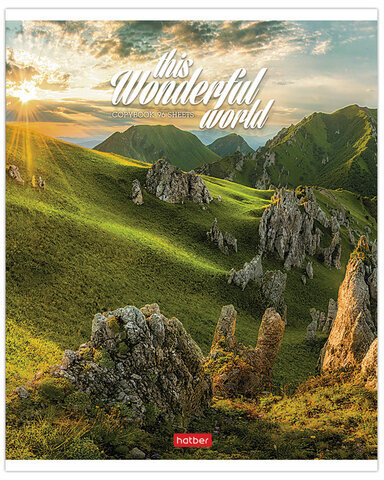 Тетрадь А5 96 л. HATBER скоба, линия, обложка картон, "Удивительный мир" (5 видов), 96Т5В2