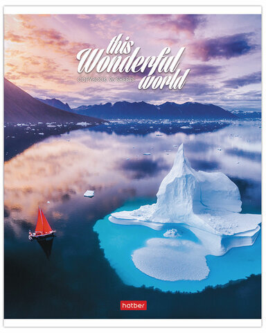 Тетрадь А5 96 л. HATBER скоба, линия, обложка картон, "Удивительный мир" (5 видов), 96Т5В2