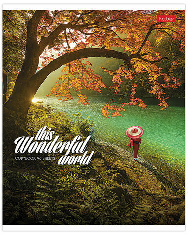 Тетрадь А5 96 л. HATBER скоба, линия, обложка картон, "Удивительный мир" (5 видов), 96Т5В2