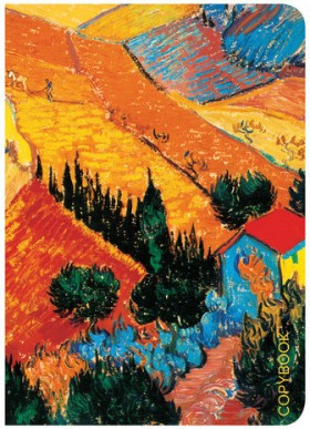 Тетрадь 60 л. в клетку обложка SoftTouch, бежевая бумага 70 г/м2, сшивка, В5 (179х250 мм), ВАН ГОГ, BRAUBERG, 1403818