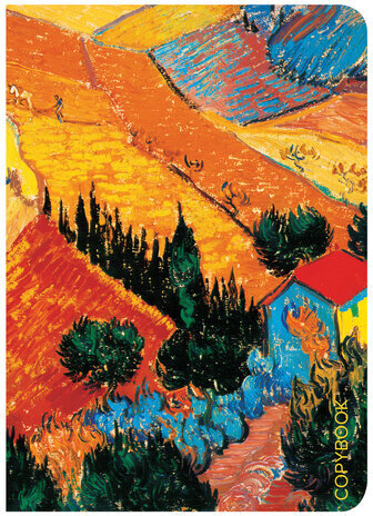 Тетрадь 60 л. в клетку обложка SoftTouch, бежевая бумага 70 г/м2, сшивка, В5 (179х250 мм), ВАН ГОГ, BRAUBERG, 1403818