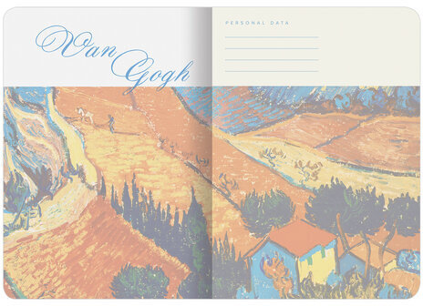 Тетрадь 60 л. в клетку обложка SoftTouch, бежевая бумага 70 г/м2, сшивка, В5 (179х250 мм), ВАН ГОГ, BRAUBERG, 1403818