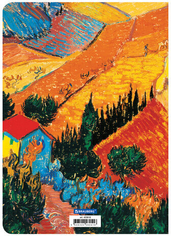 Тетрадь 60 л. в клетку обложка SoftTouch, бежевая бумага 70 г/м2, сшивка, В5 (179х250 мм), ВАН ГОГ, BRAUBERG, 1403818