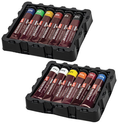 Краски акриловые художественные BRAUBERG ART PREMIERE, НАБОР 12 шт., в тубах по 22 мл, 191781