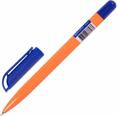 Ручка шариковая РОССИЯ "PATRIOT ORANGE TONE", СИНЯЯ, корпус оранжевый, узел 0,7 мм, линия письма 0,35 мм, BRAUBERG, 143964