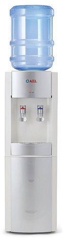 Кулер для воды AEL LD-AEL-28, напольный, НАГРЕВ/ОХЛАЖДЕНИЕ ЭЛЕКТРОННОЕ, 2 крана, белый/серебристый, 00256