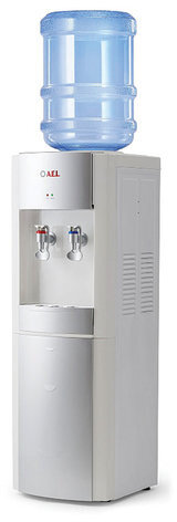 Кулер для воды AEL LD-AEL-28, напольный, НАГРЕВ/ОХЛАЖДЕНИЕ ЭЛЕКТРОННОЕ, 2 крана, белый/серебристый, 00256