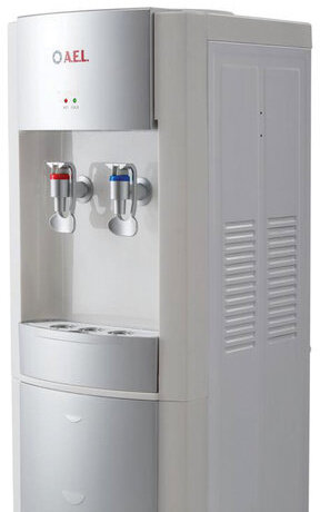 Кулер для воды AEL LD-AEL-28, напольный, НАГРЕВ/ОХЛАЖДЕНИЕ ЭЛЕКТРОННОЕ, 2 крана, белый/серебристый, 00256