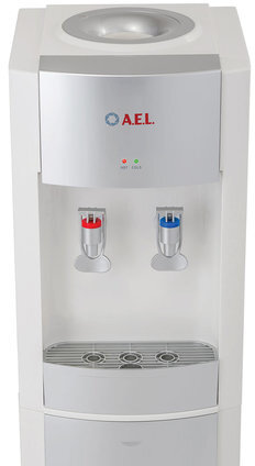 Кулер для воды AEL LD-AEL-28, напольный, НАГРЕВ/ОХЛАЖДЕНИЕ ЭЛЕКТРОННОЕ, 2 крана, белый/серебристый, 00256