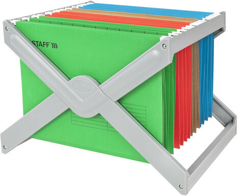 Подставка для подвесных папок STAFF, до 50 папок А4 / Foolscap, 406х307х290 мм, серая, 270939