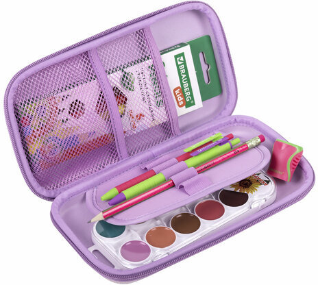 Пенал BRAUBERG SHINY, 1 отделение, 1 откидная планка, EVA, 22х13х4 см, "Cheerful", 271554