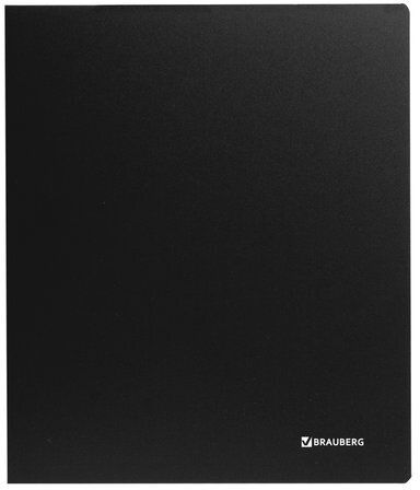 Папка на 2 кольцах BRAUBERG "Стандарт", 40 мм, черная, до 300 листов, 0,9 мм, 221618