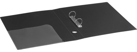 Папка на 2 кольцах BRAUBERG "Стандарт", 40 мм, черная, до 300 листов, 0,9 мм, 221618