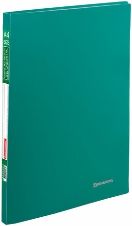 Папка 20 вкладышей BRAUBERG "Office", зеленая, 0,5 мм, 222627