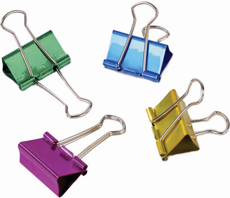 Зажимы для бумаг BRAUBERG, КОМПЛЕКТ 40 шт., 19 мм, на 60 листов, цвет металлик, пластиковый цилиндр, 223504