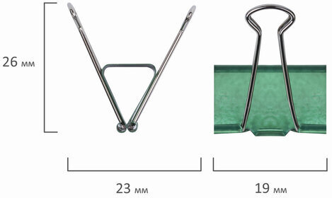 Зажимы для бумаг BRAUBERG, КОМПЛЕКТ 40 шт., 19 мм, на 60 листов, цвет металлик, пластиковый цилиндр, 223504