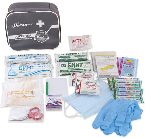 Аптечка первой помощи работникам по приказу № 262н ВИТАЛФАРМ, текстильная сумка, 54108
