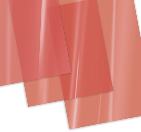 Обложки пластиковые для переплета А4, КОМПЛЕКТ 100 штук, 150 мкм, прозрачно-красные, BRAUBERG, 530937