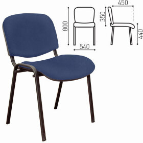 Стул для персонала и посетителей &quot;ИЗО&quot;, черный каркас, кожзам синий, Z-06