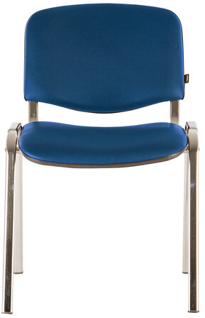 Стул для персонала и посетителей BRABIX "Iso CF-001", хромированный каркас, кожзам синий, 531428