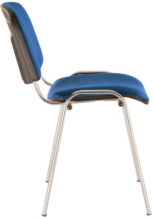 Стул для персонала и посетителей BRABIX "Iso CF-001", хромированный каркас, кожзам синий, 531428