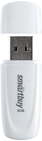 Флеш-диск 8 GB SMARTBUY Scout USB 2.0, белый, SB008GB2SCW