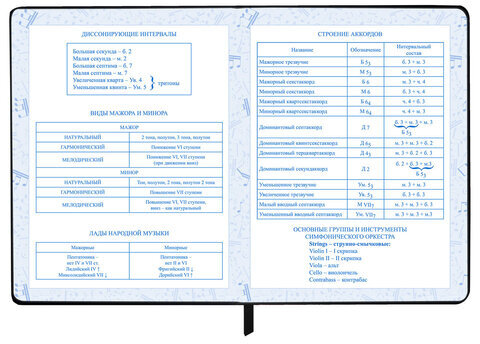 Дневник для музыкальной школы 48 л., обложка кожзам твердая, фольга, BRAUBERG, КЛАССИКА, 107369