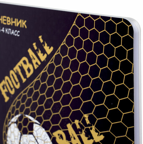 Дневник 1-4 класс 48 л., кожзам (гибкая), печать, фольга, ЮНЛАНДИЯ, "Football", 106159