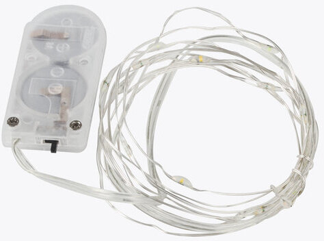 Электрогирлянда светодиодная ЗОЛОТАЯ СКАЗКА "Роса", 20 ламп, 2 м, многоцветная, на батарейках, 591101