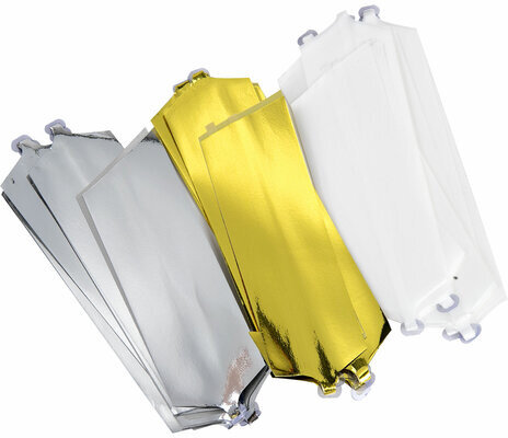 Бант-шар d = 15 см для подарка, НАБОР 3 шт., цвета металл серебристый, металл золотистый, белый, ЗОЛОТАЯ СКАЗКА, 591832