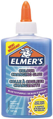 Клей для слаймов канцелярский меняющий цвет ELMERS Colour Changing Glue, 147 мл, синий на фиолетовый, 2109507
