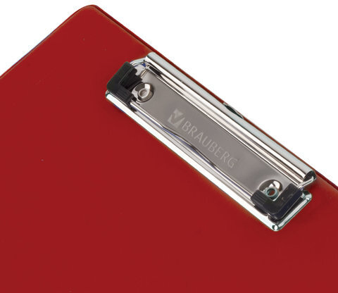 Доска-планшет BRAUBERG "NUMBER ONE" с прижимом А4 (228х318 мм), картон/ПВХ, БОРДОВАЯ, 232219