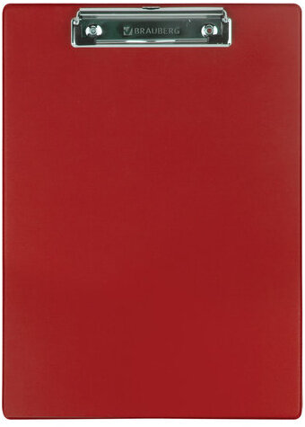 Доска-планшет BRAUBERG "NUMBER ONE" с прижимом А4 (228х318 мм), картон/ПВХ, БОРДОВАЯ, 232219