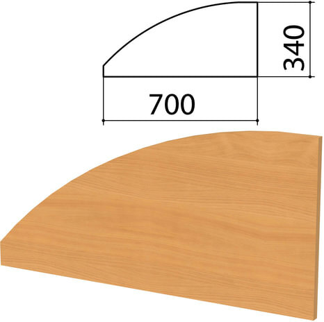 Экран-перегородка "Монолит", 700х16х340 мм, цвет бук (КОМПЛЕКТ С ФУРНИТУРОЙ)