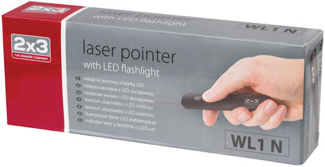 Указка лазерная "2х3" ("Дважды три", Польша), радиус действия 200 м, красный луч, WL001 N