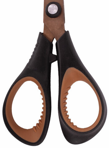 Ножницы BRAUBERG "Heavy Duty", 165 мм, суперпрочные, титановое покрытие, 2-х сторонняя заточка, 236789