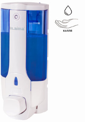 Дозатор для жидкого мыла LAIMA, НАЛИВНОЙ, 0,38 л., белый (тонированный), ABS-пластик, 603921