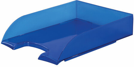 Лоток горизонтальный для бумаг BRAUBERG "Office style", 320х245х65 мм, тонированный синий, 237290