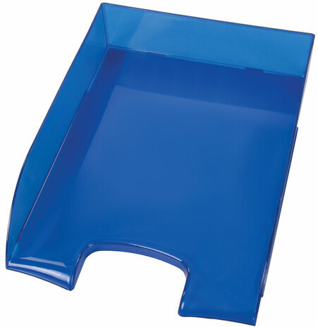 Лоток горизонтальный для бумаг BRAUBERG "Office style", 320х245х65 мм, тонированный синий, 237290