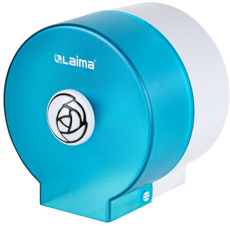 Диспенсер для бытовой туалетной бумаги LAIMA, КРУГЛЫЙ, тонированный голубой, 605045