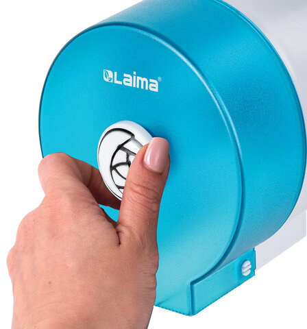 Диспенсер для бытовой туалетной бумаги LAIMA, КРУГЛЫЙ, тонированный голубой, 605045