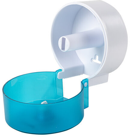 Диспенсер для бытовой туалетной бумаги LAIMA, КРУГЛЫЙ, тонированный голубой, 605045