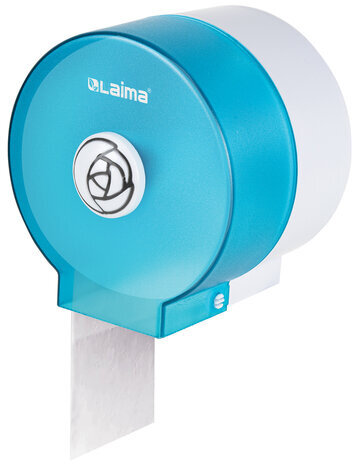 Диспенсер для бытовой туалетной бумаги LAIMA, КРУГЛЫЙ, тонированный голубой, 605045